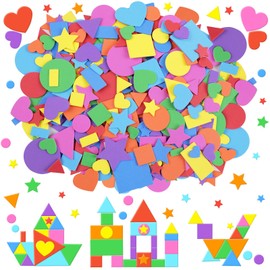 1700Pcs Foam Stickers Foam Shape Sticker Heart Star Sticker,Multicolour