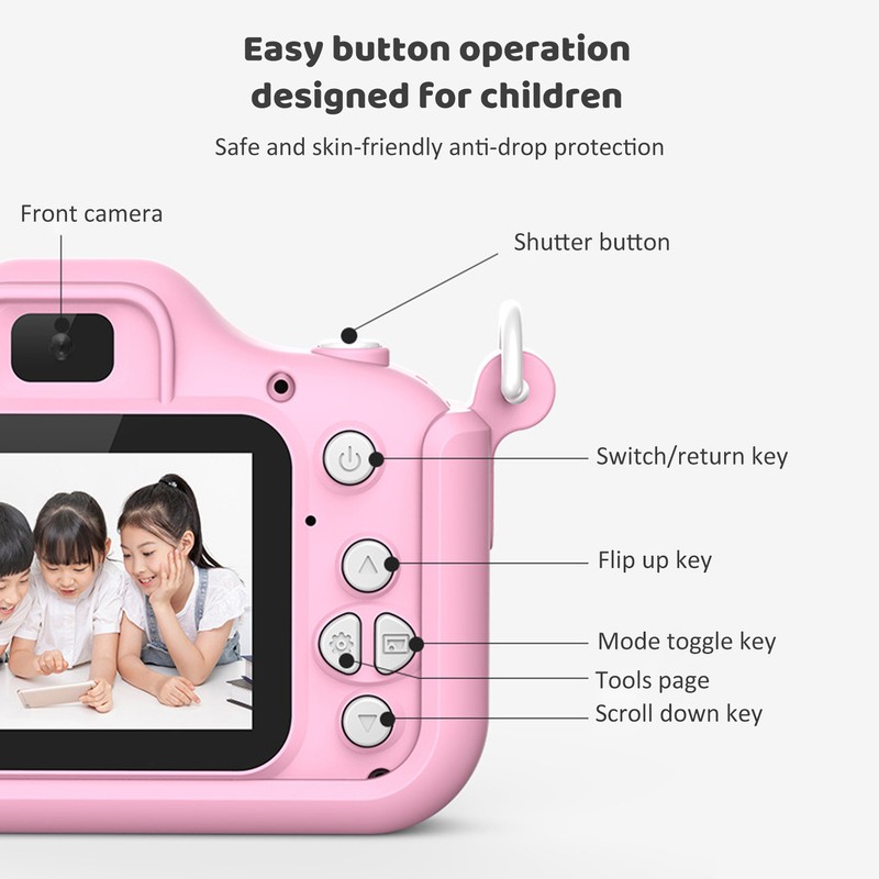 Andoer Cartoon Kids Camera Kids Digital Camera for Boys And