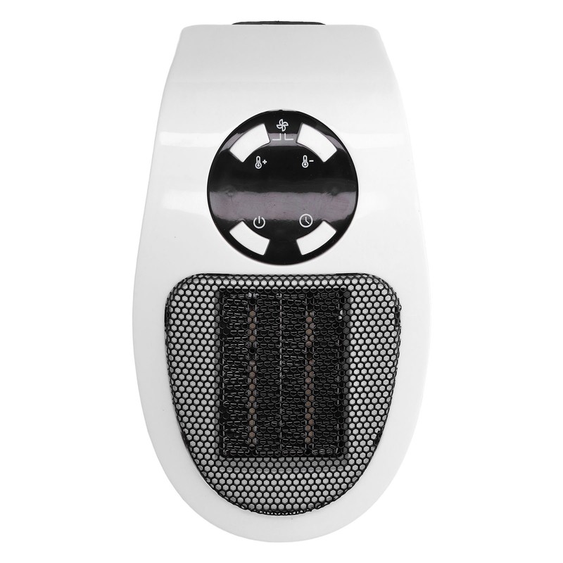 500W Black and White Mini Electric Heater Portable Wall Mounted
