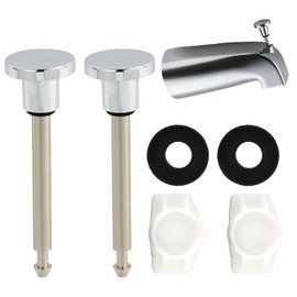 2 Sets Universal Tub Spout Diverter Repair Kit, Easy Install Leak-Proof Replacement Parts for Bathtub Faucets, Includes 2 Valve Stems, 2 Seals & 2 Diverter Gates (Polished Chrome)