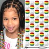 VENOFEN 50PCS Stripe Hair Beads Dreadlock Decoration Large Clear Loc