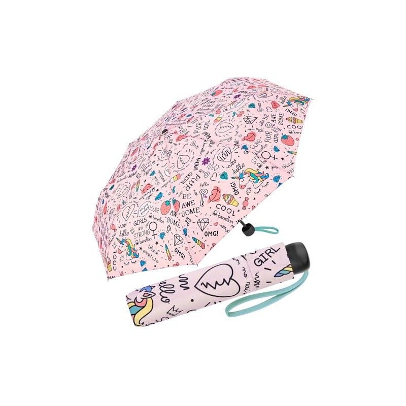 Benetton Pocket Umbrella Super Mini Dots, Girlie, 95 cm