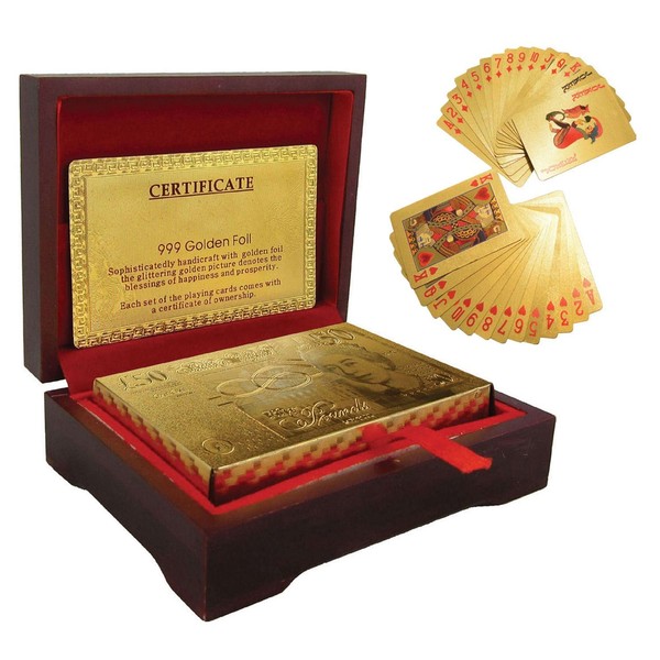 24k Gold Plated Playing Cards Full Poker Deck 99.9% Pure