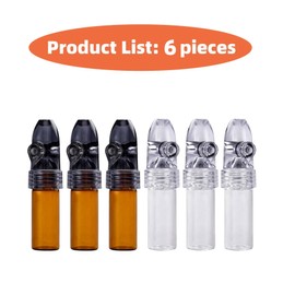 Petrip Portable Glass Ieak-proof Decorative Bottle (Black White) (6 Pack)