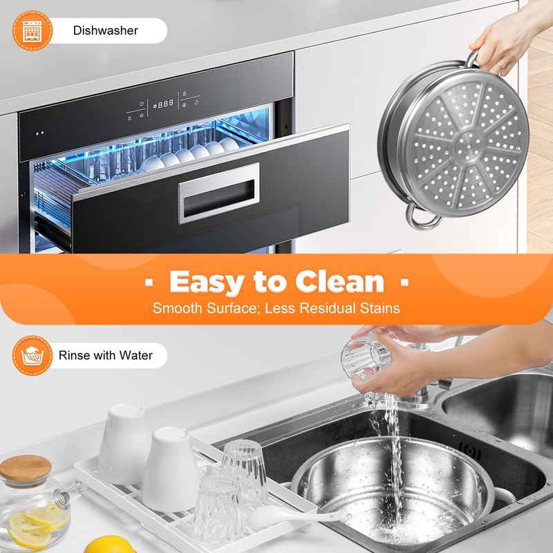 Steamer for Cooking 5 Tier Stainless Steel Food Steamer Multifunctional