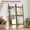 ZIIWIND Foldable Blanket Ladder, 5-Tier Ladder Shelf, Decorative Ladder with