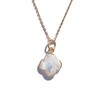 Joyfulmuze Genuine Rainbow Moonstone Clover Necklace, 18kt Gold Over Sterling