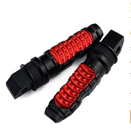 JenNiFer Universal Metal Passenger Foot Pegs 8mm Hole for Kawasaki Yamaha - Red