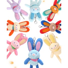 ANNIE MO Travel Rabbit's Secret Backpack【Happiness Factor】 Silver Plated Alloy Dopamine Color Rabbit Keychain Blind Box Series (Dopamine Dazzling*Healing Companionship*Blind Box Surprise)