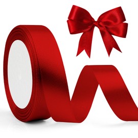 Red Ribbon Thick Red Ribbon Red Hair Ribbon Red Wrapping Ribbon Red Gift Ribbon 2cm X 23m Red Polyester Ribbon Aids Ribbon Packaging Ribbon for Celebrations, Events, Floral, Carnival Decorations