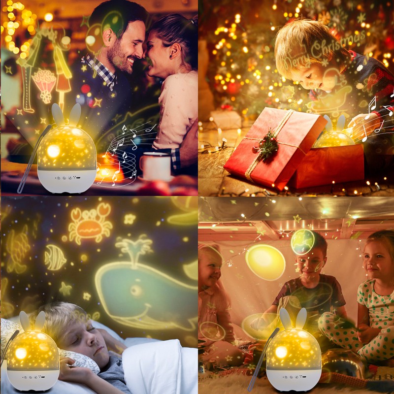 Tomshine Star Projector Night Light with IR Remote Control Dimmable