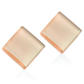 ALEXASCHA® Quadratische Statement Ohrringe • Extra große Ohrstecker mit eckigen Glassteinen • Geometrischer Glasschmuck avantgard • 20mm x 20mm x 3mm (Sandbraun)