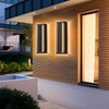 Picico 12in Modern LED Outdoor Wall Lights, Dimmable Black Exterior