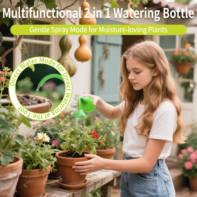 BKSAI Squeeze Bottles for Plants, 11oz Small Watering Can for