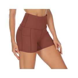 icyzone Pantalones cortos de entrenamiento para mujer, pantalones cortos atl ticos para yoga, ejercicio, capris, Naranja Gris ceo, XL