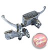 Motorcycle Brake Clutch Lever Master Cylinder Set Plated for 0.9