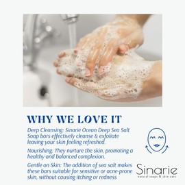 Sinarie Ocean Deep Exfoliating Soap Bar with Himalayan Sea Salt & Orchid | Soothing Oats & Cleansing Salts Soaps & Skin Care | Body Wash | Face Cleansing Bar | Hand Cleansing Bar (1)