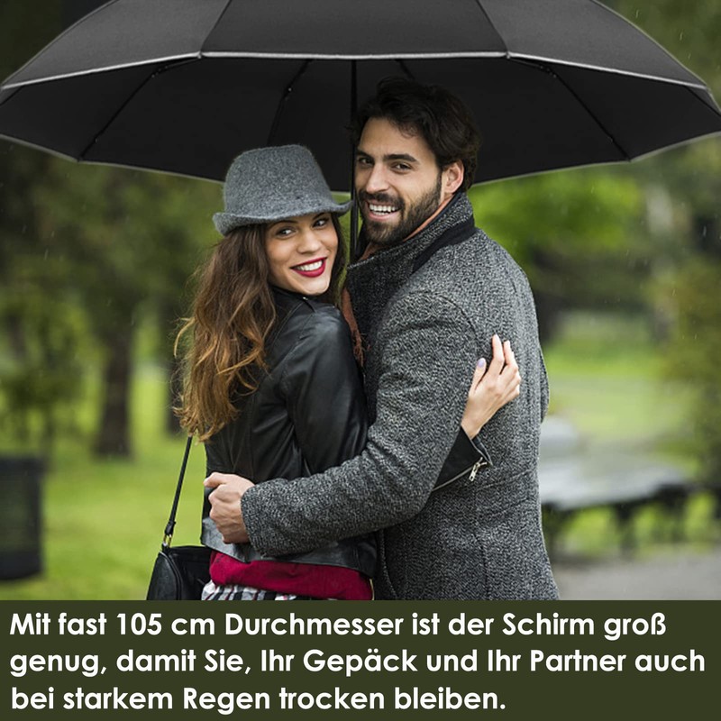 SWEETIME Compact umbrella, storm-proof with automatic open/close, portable umbrella with