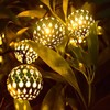 Hann LED Solar Globe String Lights, 12ft 10 LEDs Moroccan