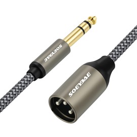 SOEYBAE 6.35mm (1/4 Inch) TRS Male to XLR Male 1M/3FT,Nylon Braid Balanced Interconnect Cord Patch Cable，for Microphones, Mixers, Power amps