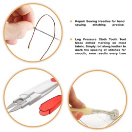 WedDecor Leather Craft Hand Tool Set, Leather Sewing Tools, DIY Leather Hand Stitching Tool Kit, Stamping Punch Tools for Sewing Leather and Leather Crafting – 48pcs