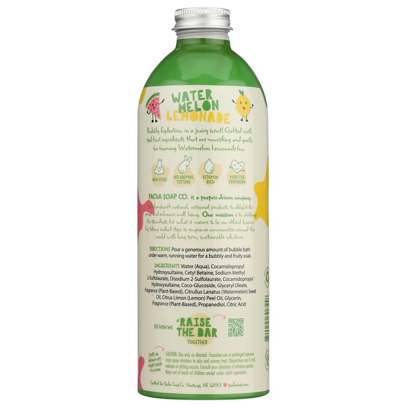 PACHA SOAP Kids Watermelon Lemonade Bubble Bath, 16 FZ
