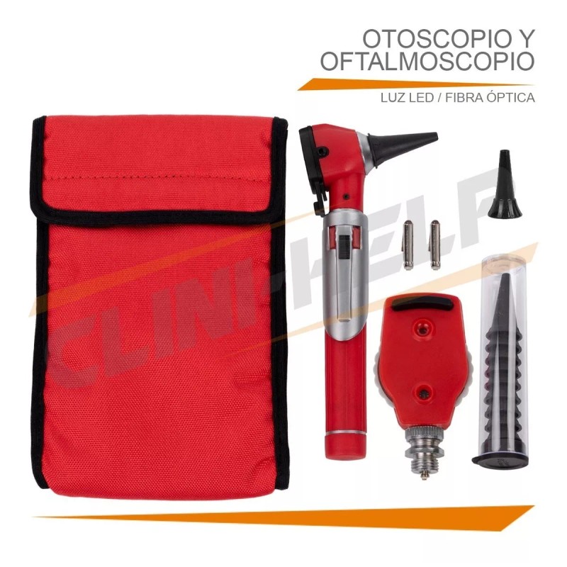 Clini-help Otoscopio Oftalmoscopio Medico Diagnostico Luz Led Estuche
