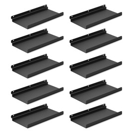 SNOGSWOG 10 PCs Inch Slatwall Shelves, 13X6 Inch Metal Slat Wall Shelves Accessories, Heavy Duty Slatwall Shelf, Retail Display for Storage and Organization, Black