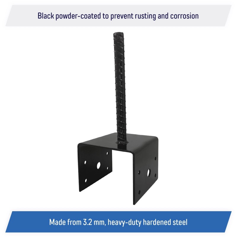 Automotive Authority U Shaped 6x6 Deck Post Concrete Anchor Spike