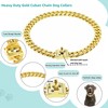 QICHENMAO Gold Chain Collars for Dogs 15MM Stainless Steel Cuban