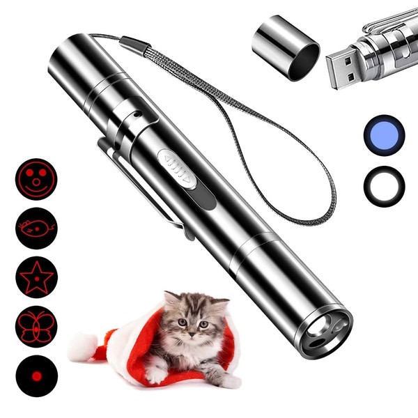 DOOT TOOD Pet Cat Laser Toy, USB Rechargeable Handheld Pointer,