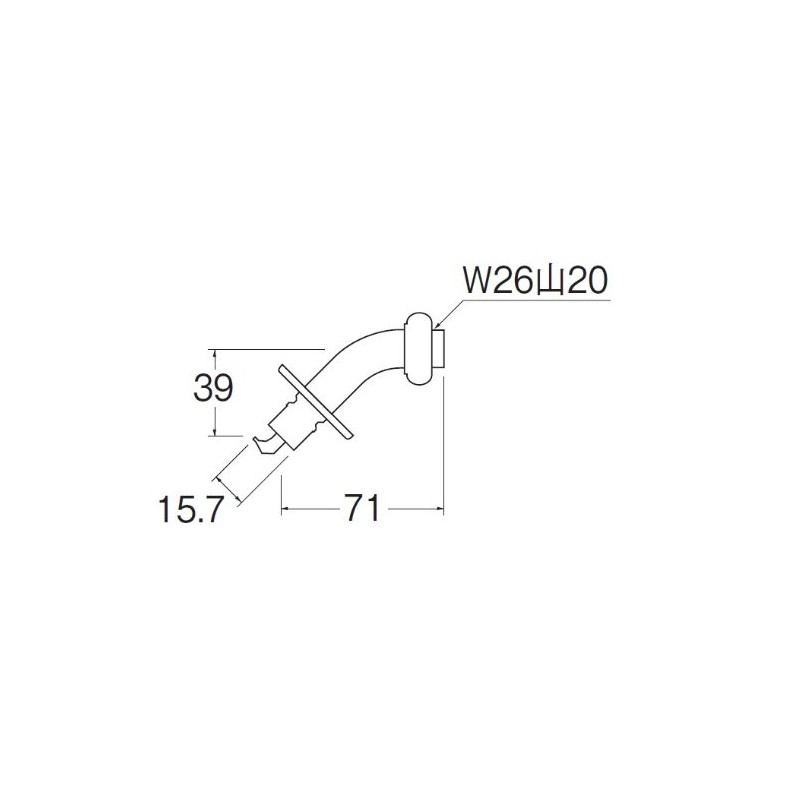 SANEI PY122-4TVX-16 L-Shaped Nipple for Washing Machines with Automatic Shut-off