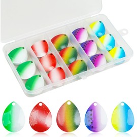 Colorado Spinner Blades Fishing Lure Making Kit 45Pcs DIY Spinner Blades Lure Making for Spoons Blades Spinner Baits Lures Walleye Baits Rig