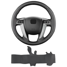 Yeolpise Hand-Stitch Steering Wheel Cover on Wrap with Microfiber Leather Fit for Honda 2008 Accord LX-P EX EX-L V6 Sedan/2009 2012 Pilot/2011 Accord/2011 2012 Odyssey/2014 Odyssey Touring Elite