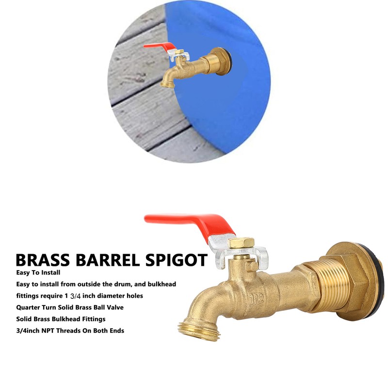 Rain Barrel Spigot 1/2 Inch Quarter Turn Ball Valve Rain