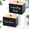 Dandat 2 Pcs Wood Rustic Laundry Dryer Sheet Holder Pod