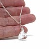 Crystal Quartz Necklace Sterling Silver Trilliant Clear Gemstone Faceted Briolette