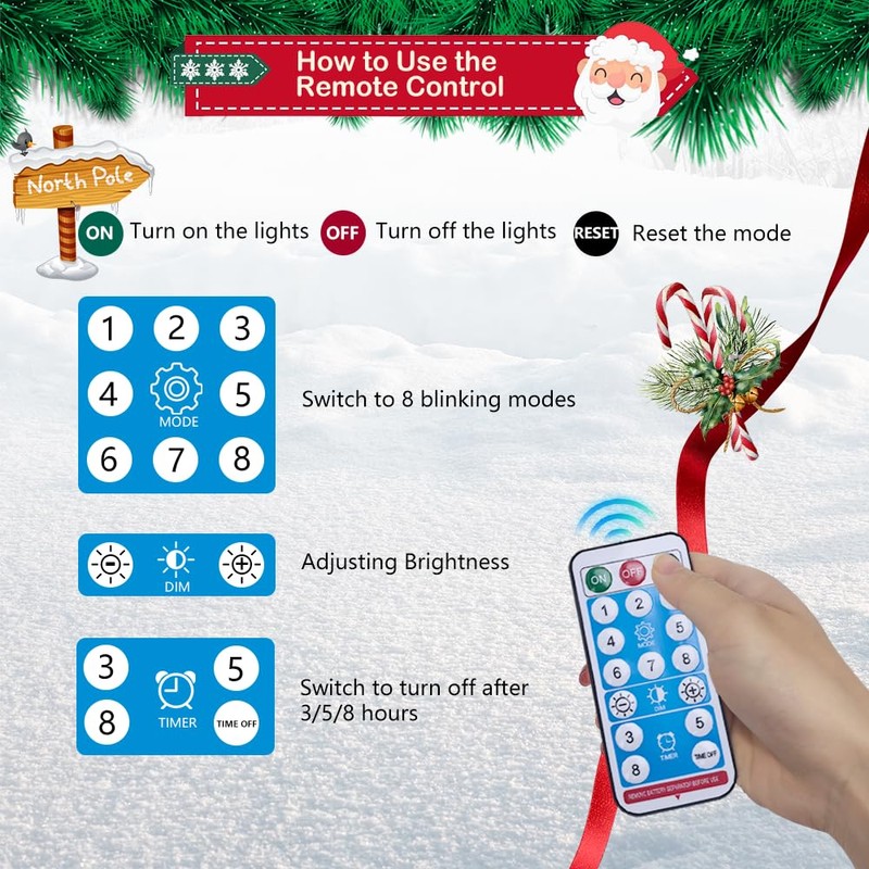 YEPVIE Solar Candy Cane Lights, 12PCS Waterproof Candy Cane Christmas