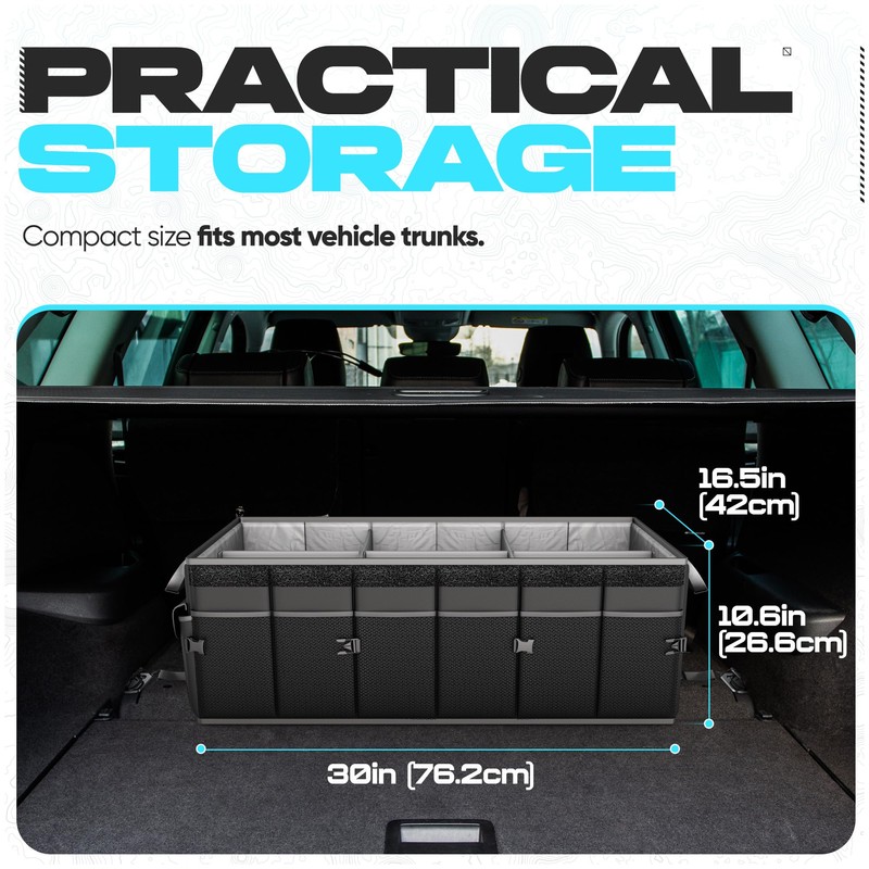 FORTEM Trunk Organizer For SUV Car Trunk Organizer, Foldable Storage,