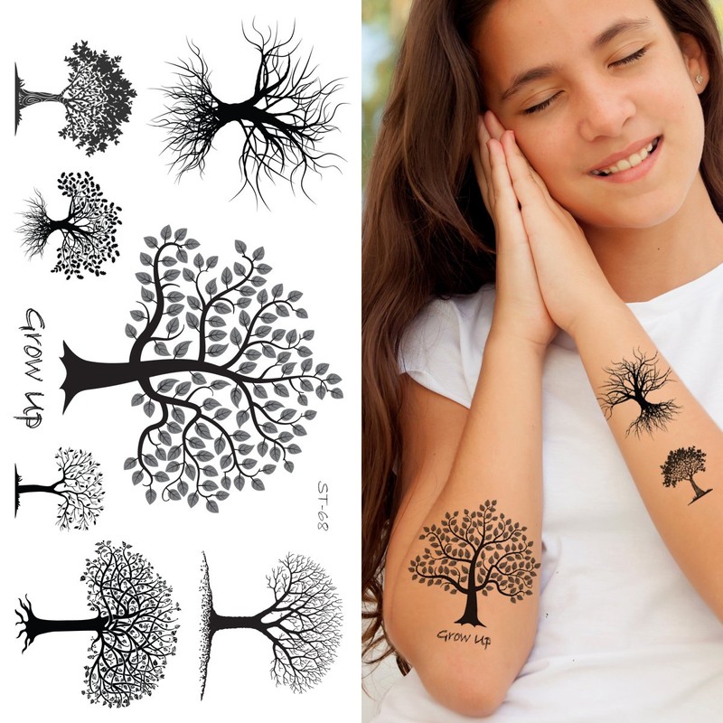 Supperb® Temporary Tattoos - Tree & Leaves Tattoo (Set of