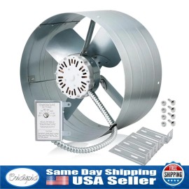 Unbranded 15 Inch Exhaust Fan, 1600CFM Gable Vent Attic Fan with Adjustable Thermostat New