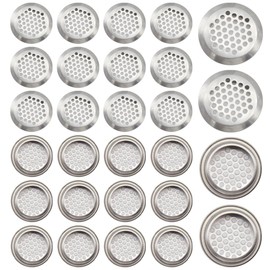 CEEYSEE Pack of 30 Stainless Steel Ventilation Grille 35 mm Round Ventilation Opening Ventilation Ventilation Exhaust Grille Small Ventilation Hole for Cabinets Wardrobe (PQK/35 mm)