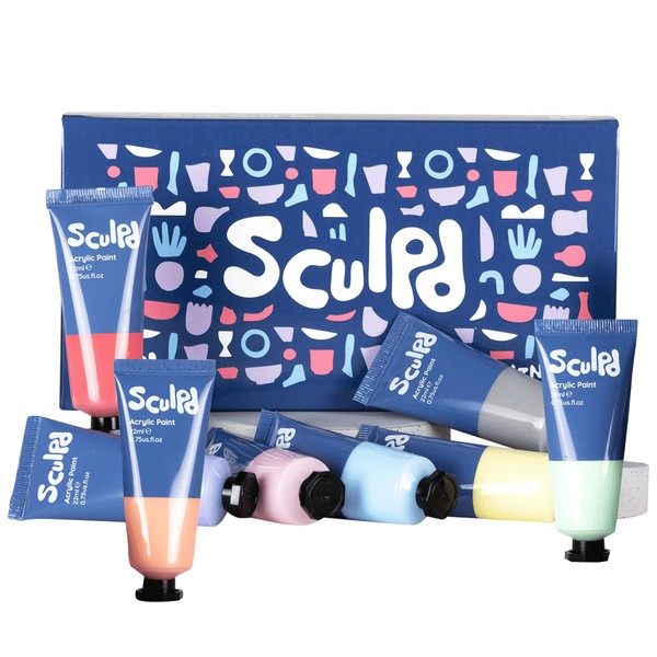 Sculpd Acrylic Paint Set, 8 x 22ml Tubes of Premium