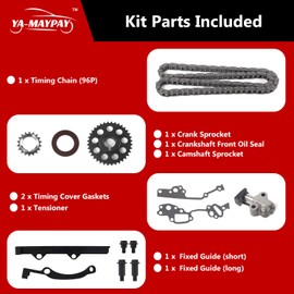 YA-MAYPAY Timing Chain Gear Kit Set fits for Toyota Celica Corona Hilux 4-RUNNER Land Cruiser 22REC 2.4L #13506-35030 13523-35010