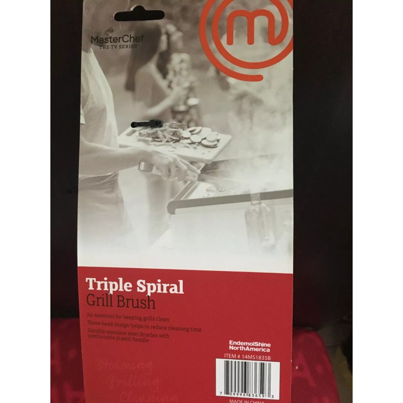 MasterCHEF MASTER CHEF TRIPLE SPIRAL GRILL BRUSH STAINLESS STEEL BRISTLES