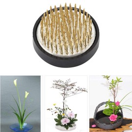 Arreglos florales redondos Kenzan, Aguja de latón Kenzan Soporte para arreglos florales Base para arreglos florales Pin para arreglos florales Ikebana Kenzan Herramienta para arreglos florales(40mm )