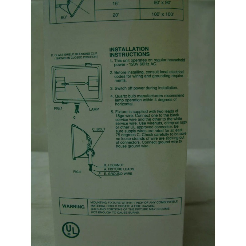 Atlas Electric Corp. - 300W 120V Quartz Outdoor Floodlight -