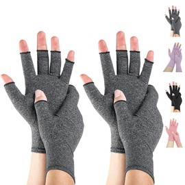 Novetec 2 Pairs Arthritis Compression Gloves for Women Men for Rheumatoid, Osteoarthritis, Carpal Tunnel Pain,Computer Typing