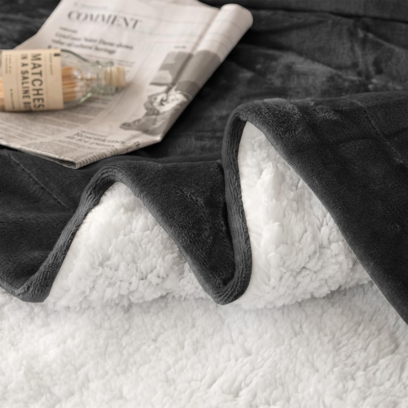 Good Nite Bed Throw Blanket 130x150cm Sherpa Flannel Blankets Fleece