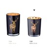 EDZARD Tea Light Holder Fancy Stag Design Black Outside Gold